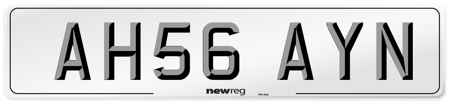 AH56 AYN Number Plate from New Reg